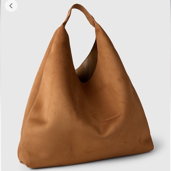 GAP Vegan Suede Slouchy Tote - Holiday Brown - Picture 1 of 2